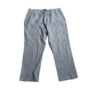 New Saks Fifth Avenue Pants Women's XL 100% Linen Light Blue Pull-on